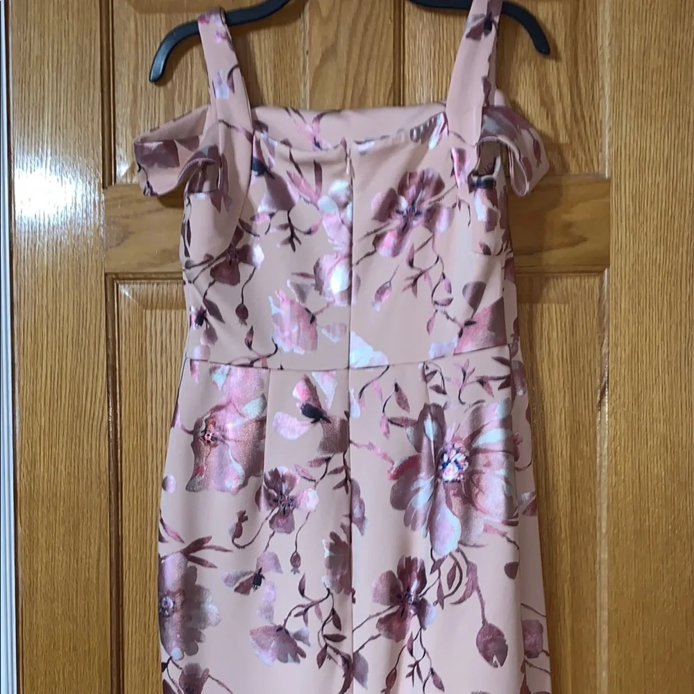 Metallic Pink Floral Dress - Picture 4 of 4